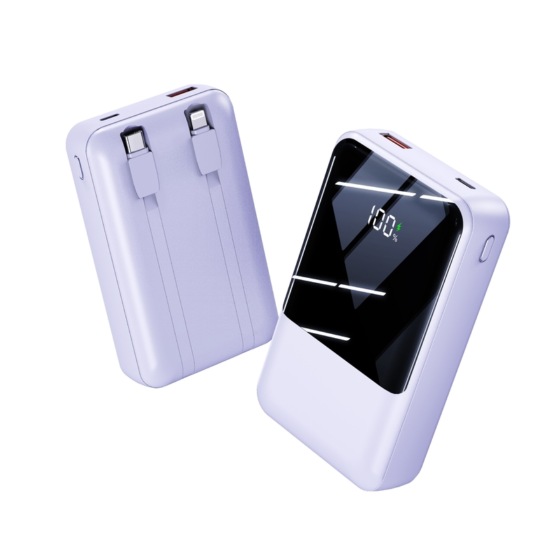 Portable Power Bank 20000mAh 35W Super Fast Charging Power Banks for Phone With LED Display Built in Double-Cable Power Bank