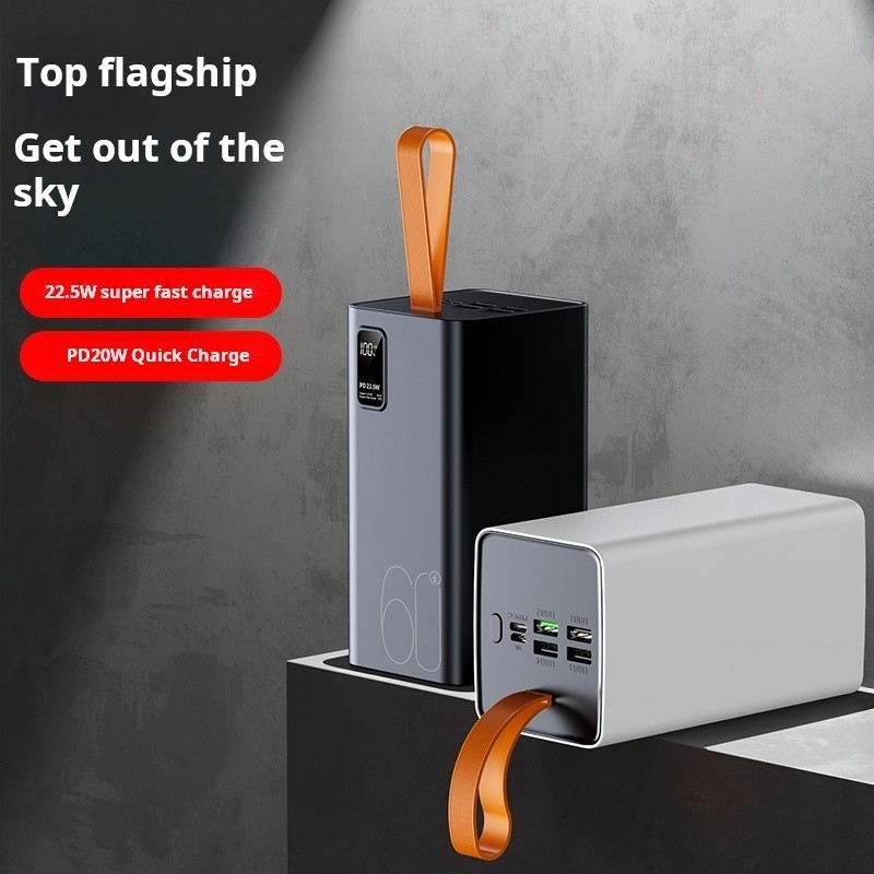 Power Bank Super Capacity Charging Bank Outdoor 22.5W Super Fast Charge 60000mah White Li-polymer Battery Portable Power Station
