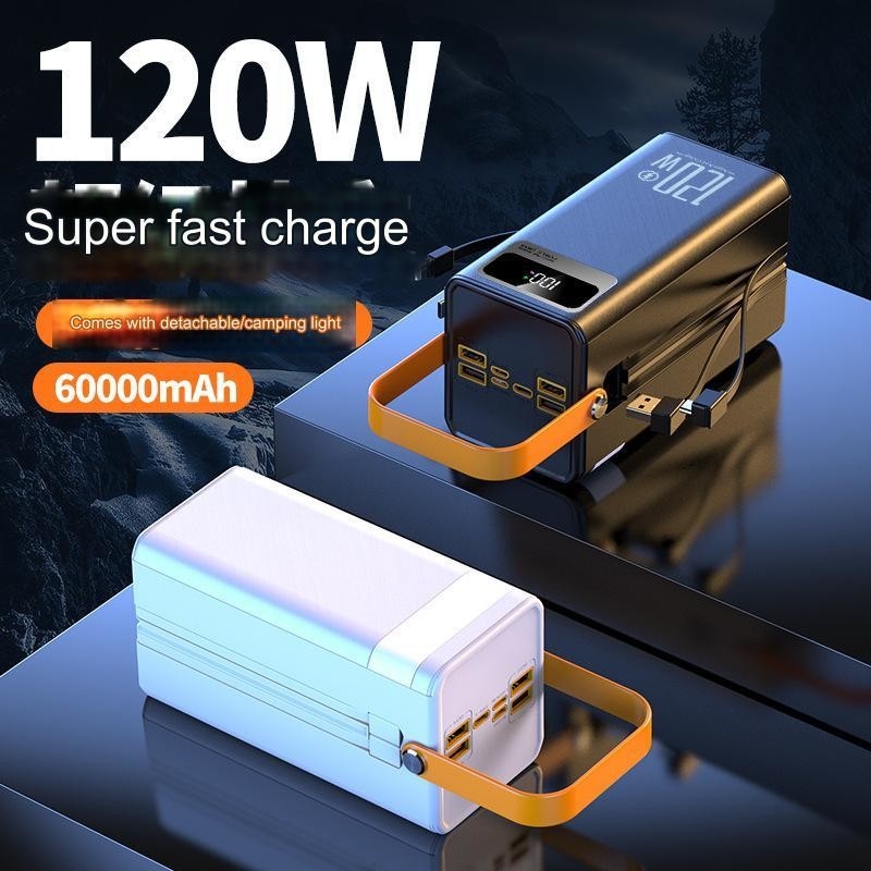 Powerbank 50000mAh 30000nah Power Bank With LED Lights New 60000mAh Power Station With Cable Included