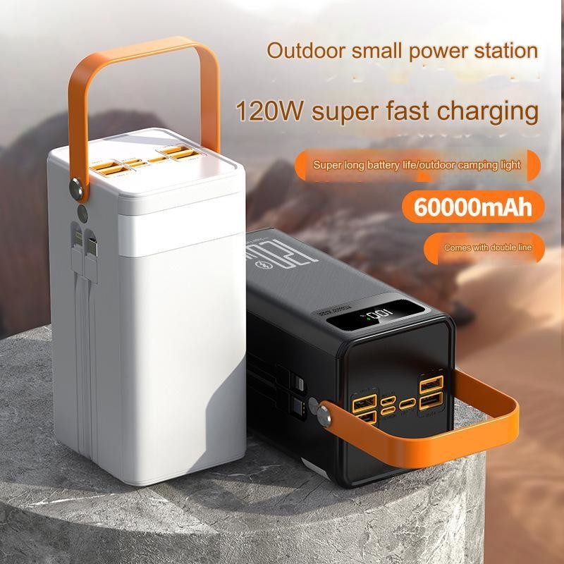 Powerbank 50000mAh 30000nah Power Bank With LED Lights New 60000mAh Power Station With Cable Included