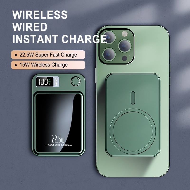 2025 10000mAh Magnetic Power Bank 15W Wireless External Battery Pack PD 20W Portable Charger Powerbanks for Smart Phone