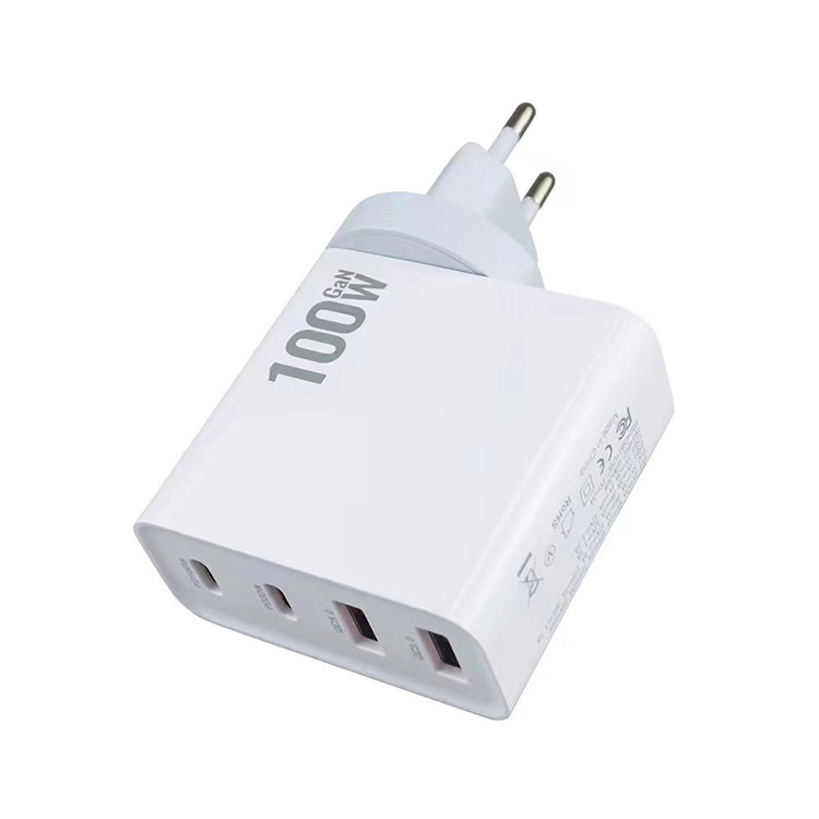 100w Usb C Charger 2 Pd 100W 30W Type C Qc 3.0 2 Usb Port Super Fast Charging Mobile Phone Home Plug Travel Adapter Wall Charger