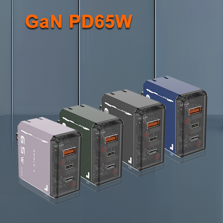 PD Gan Charger New Tech Foldable Plug Superior Safe 65w Fast Charging 2 Ports Usb-c Charger for Phone & Laptop