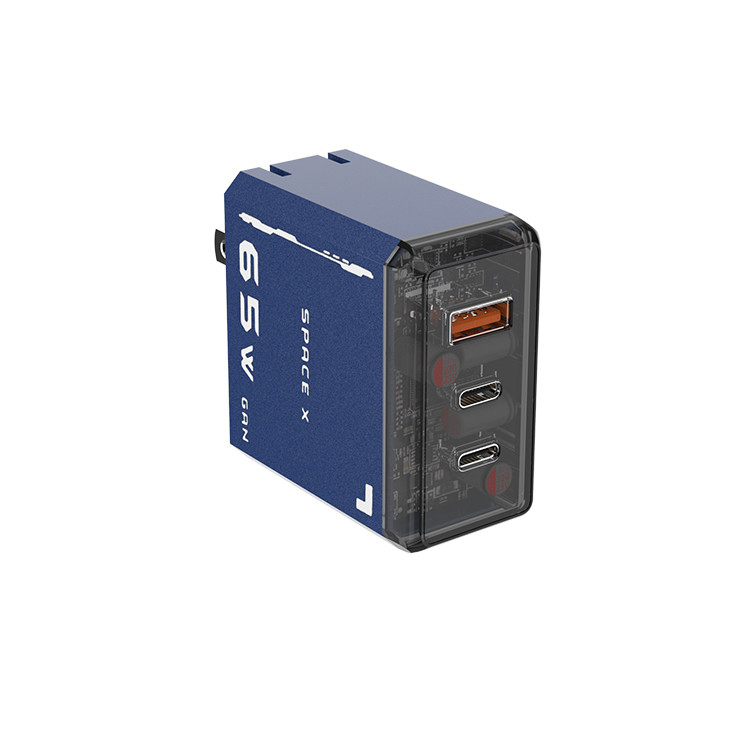 PD Gan Charger New Tech Foldable Plug Superior Safe 65w Fast Charging 2 Ports Usb-c Charger for Phone & Laptop