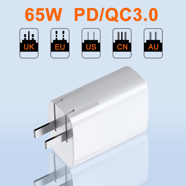 65w CCC Gan Pps Qc 3.0 Pd Uk Au Plug Universal Type Usb C Fast Mini Portable Laptop Travel Wall Adapter Chargeur Phone Charger