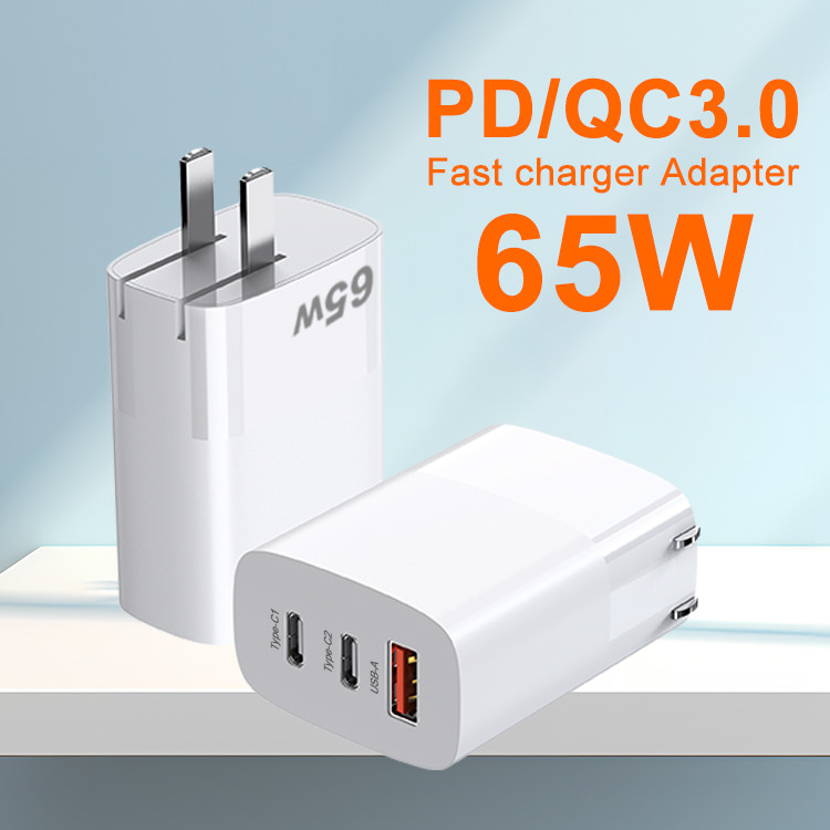 65w CCC Gan Pps Qc 3.0 Pd Uk Au Plug Universal Type Usb C Fast Mini Portable Laptop Travel Wall Adapter Chargeur Phone Charger